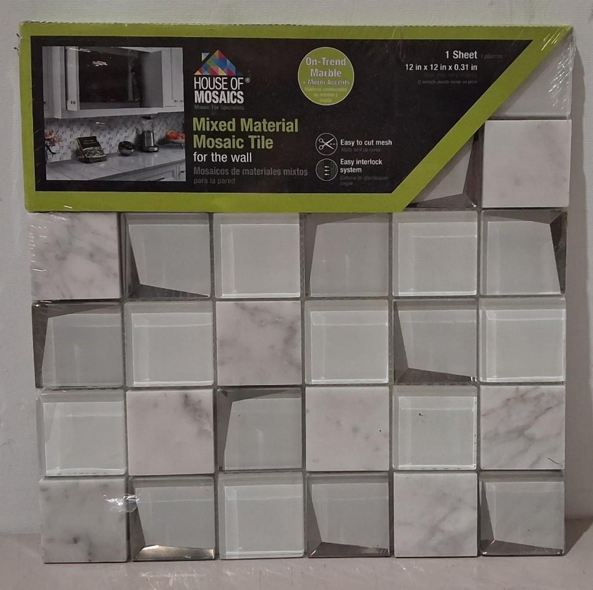 40 X BRAND NEW SHEETS OF HOUSE OF MOSAICS BRANDED VENICE WHITE LUXE MOSAIC TILES