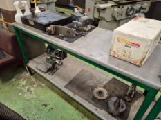 1 L SHAPED WORKBENCH AND 1 WORKBENCH WITH CONTENTS