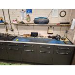 CONTENTS OF COUNTER TOP, SHELF, CUPBOARDS AND DRAWERS TO INCLUDE VARIOUS TOOLING, ACCESSORIES AND