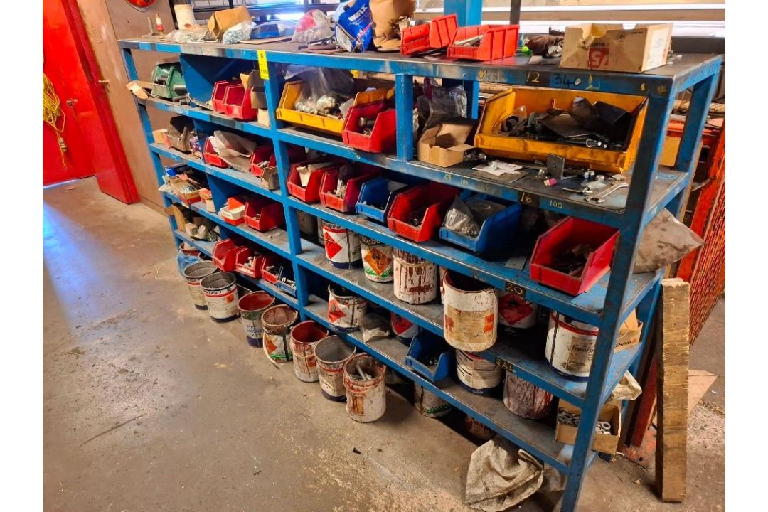 STEEL RACK WITH CONTENTS OF PLASTIC LIN BINS, COMPONENT PARTS AND CONSUMABLES - Image 4 of 4