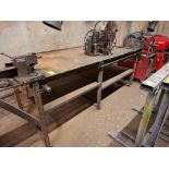 STEEL ENGINEERS BENCH WITH UNDERSHELF, MANUAL BAR BENDER & ENGINEERS VICE
