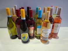 20 X BRAND NEW MIXED WINE LOT TO INCLUDE BLOSSOM HILL WHITE WINE CRISP & FRUITY , LINDEMAN'S BIN 95