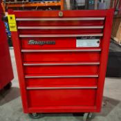 1 X RED SNAP ON HERITAGE SERIES 7 DRAWER ROLL CAB TOOL BOX - LOCK AND ROLL TECHNOLOGY TO PREVENT DRA