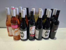 20 X BRAND NEW MIXED WINE LOT TO INCLUDE MOST WANTED SAUVIGNON BLANC ROSE , EL DON JAMMY RED , BLOSS