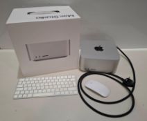 1 X SILVER APPLE MAC STUDIO DESKTOP COMPUTER  M1 MAX CHIP  64GB OF RAM  1 TB SSD  NO ICLOUD OR MDM