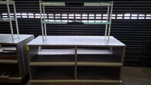 2 X SHOP DISPLAY CABINETS WITH GLASS SHELVING IN SIZE L 200 X W 80 H 180 CM