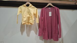 70 X BRAND NEW NAME IT CLOTHES CONTAINING ZIPPED HOODIE IN YELLOW ALL IN SIZE 6 YRS AND KNITTED CARD