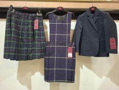 LARGE AMOUNT OF BRAND NEW MIXED WINTERBOTTOM SCHOOL WEAR LOT TO INCLUDE MULTI - COLOURED CHEQUERED S
