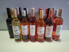 20 X BRAND NEW MIXED WINE LOT TO INCLUDE EL DON JAMMY RED , TIDE WAYS PINOT GRIGIO ROSE GALLO FAMILY