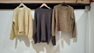 40 X BRAND NEW MIXED CLOTHING LOT TO INCLUDE JJXX KNITTED CREW NECK JUMPER IN BEIGE IN SIZE L , NAME