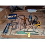 20 X MIXED TOOL LOT TO INCLUDE WEBER - HYDRAULIK HYDRAULIC BOTTLE JACK , 24 INCH ADJUSTABLE WRENCH ,
