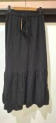 80 X BRAND NEW MAXI SKIRTS IN BLACK ALL IN SIZE MEDIUM IN 4 TRAYS - NOTE TRAYS ARE NOT INCLUDED