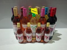 20 X BRAND NEW MIXED WINE LOT TO INCLUDE ECHO FALLS FRUIT FUSIONS STRAWBERRY & LIME , I HEART BLUSH