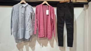 58 X BRAND NEW MIXED CLOTHING LOT TO INCLUDE VILA JEANS IN BLACK IN SIZE M , VILA COLLARED SHIRT IN
