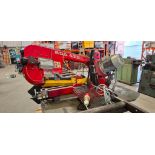 1 X BIANCO 420 S.A METAL - CUTTING BAND SAW 380 /415V PAIRED WITH INFEED / OUT-FEED ROLLER CONVEYOR