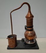 1 X HOME DISTILLING COPPER EQUIPMENT SET TO INCLUDE BOILER BASE , AUTOMATIC HEATING PLATE 115/230V ,