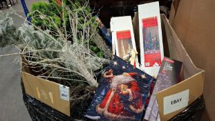 1 X PALLET BOX OF VARIOUS CHRISTMAS DECORATIONS - SEE PHOTOS FOR CONTENT - ( NOTE CUSTOMER RETURNS )