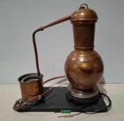 1 X HOME DISTILLING COPPER EQUIPMENT SET TO INCLUDE BOILER BASE , AUTOMATIC HEATING PLATE 115/230V ,