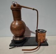 1 X HOME DISTILLING COPPER EQUIPMENT SET TO INCLUDE BOILER BASE , AUTOMATIC HEATING PLATE 115/230V ,