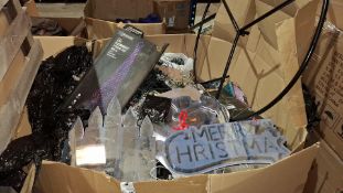 1 X HALF PALLET BOX OF VARIOUS CHRISTMAS DECORATIONS - SEE PHOTOS FOR CONTENT - ( NOTE CUSTOMER