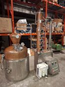1 X MODULAR HYBRID CRAFT DISTILLATION SYSTEM WITH A COPPER POT STILL AND A MODULAR REFLUX COLUMN