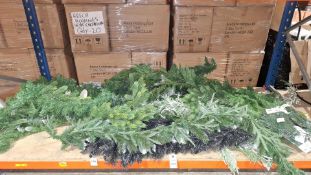FULL BAY OF THE TREE COMPANY  BRAND NEW VARIOUS CHRISTMAS GARLANDS AND GARLAND TIES