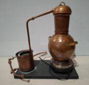 1 X HOME DISTILLING COPPER EQUIPMENT SET TO INCLUDE BOILER BASE , AUTOMATIC HEATING PLATE 115/230V ,