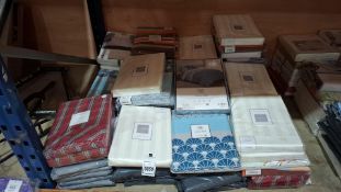 70 X BRAND NEW NIMSAY HOME MIXED BEDDING LOT TO INCLUDE DOUBLE DUVET COVER SET IN AZURE BLUE ,