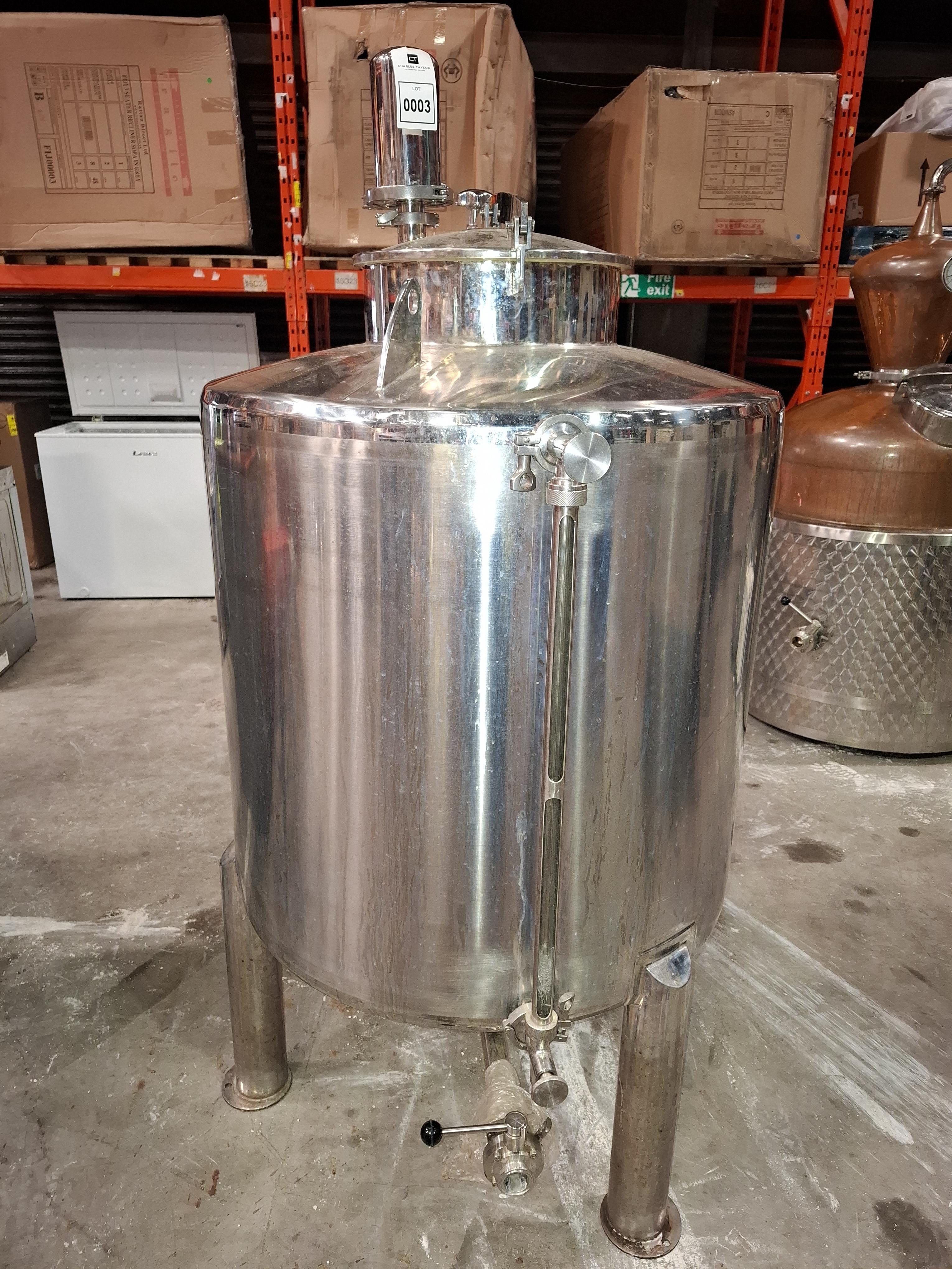 1 X VERTICAL STAINLESS STEEL INDUSTRIAL MIXING / PROCESSING TANK ...