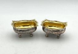 A pair of George III silver salts,