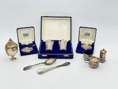 A small collection of silver wares,