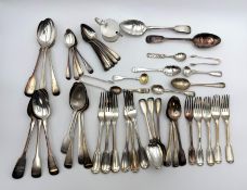 A part canteen of Victorian flatware,