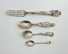 Four pieces of American/Canadian silver flatware,