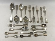 A near set of Georgian and Victorian flatware,