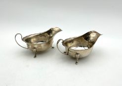 A pair of early 20th century silver sauceboats,