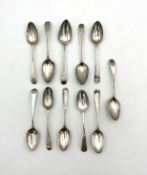 Eleven George III teaspoons,