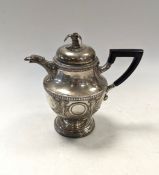 A French silver pedestal coffee pot,