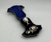 An early 20th century silver christening set,