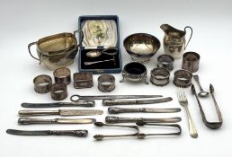 A quantity of assorted English hallmarked silver items,