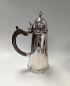 A silver chocolate pot,