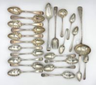 A large collection of flatware,