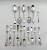 A group of assorted Georgian and later silver flatware,