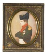 A collection of six portrait miniatures to include two of Napoleon,