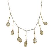 A cultured baroque pearl fringe necklace, length 40cm, unmarked, tested as 9ct gold, weight 4g