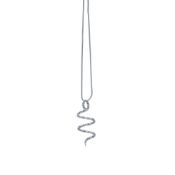 A diamond set swirl pendant stamped '375' on a snake chain, hallmarked 9ct gold, gross weight 3.7g