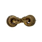 A Victorian buckle brooch, dimensions 4.5 x 1.9cm, unmarked, tested as 9ct gold with a base metal