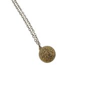 A Victorian ball pendant and chain, pendant length including bale 2.2cm, tested as 9ct gold, belcher