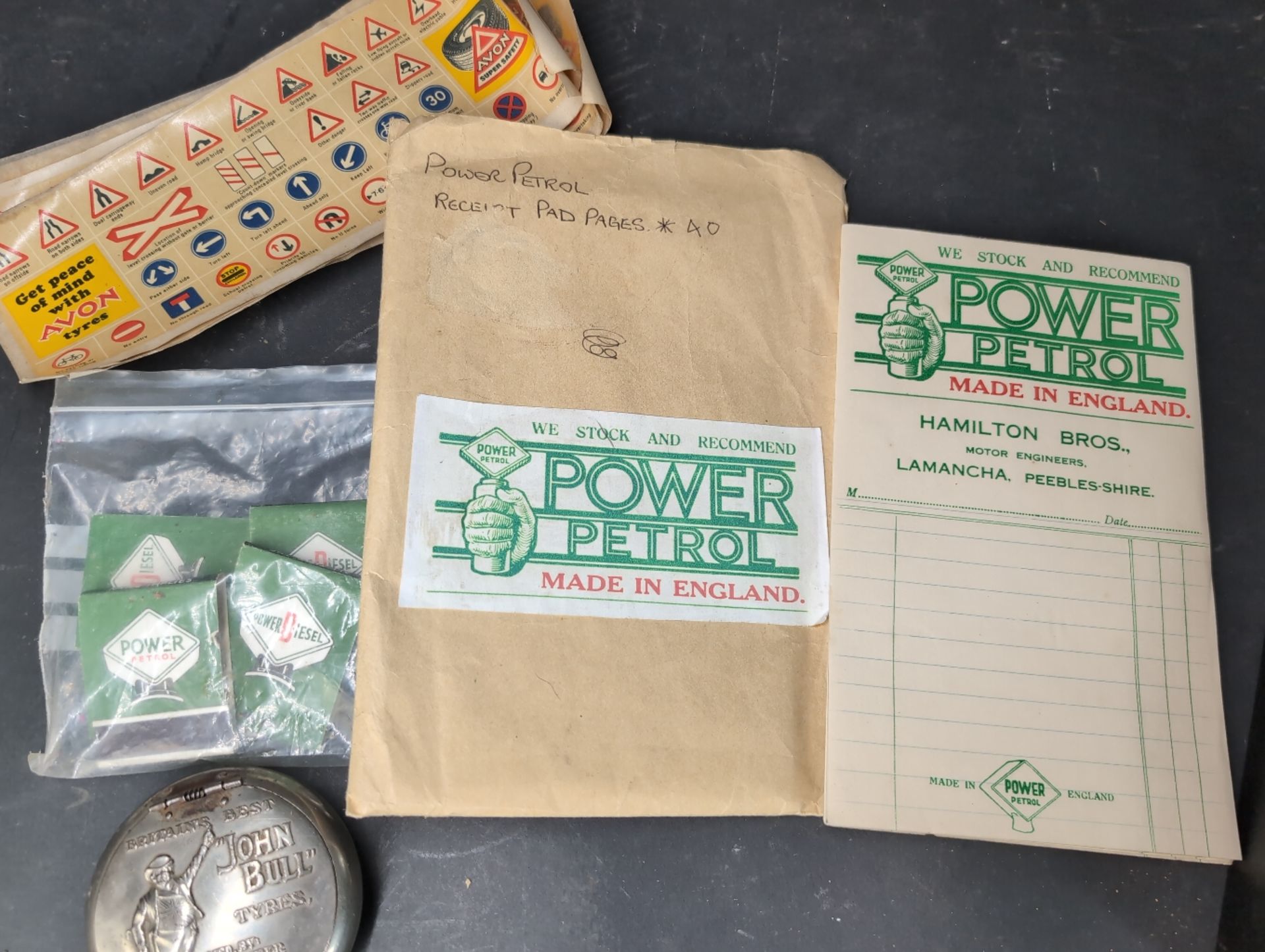 John Bull snuff tin t/w Power Petrol invoices, Shell & Esso tissues etc - Image 3 of 7