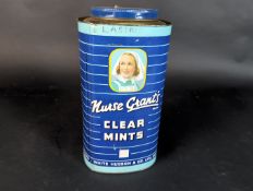Nurse Grants Clear Mints pictorial sweet tin, c.11ins tall