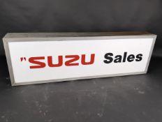 Isuzu Sales illuminated dealership light box advertising sign, c.37.5x12ins